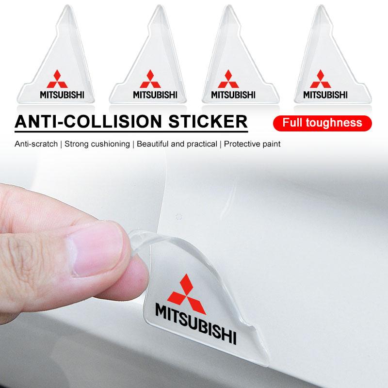 2 szt. Nakładka narożna drzwi samochodu Naklejka ochronna przeciwzarysowaniom Emblemat Dla Mitsubishi ralliart Lancer 9 10 ASX Outlander Pajero L200