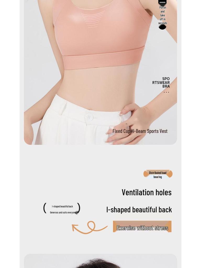 Shockproof Anti-Sag High-Intensity Sports Bra: Women's Backless Vest for Running, Training, Yoga, and Fitness.