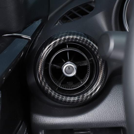 ABS Carbon fiber Inner Dashboard Air Vent Trim Ring For Mazda MX-5 Miata 2016-23