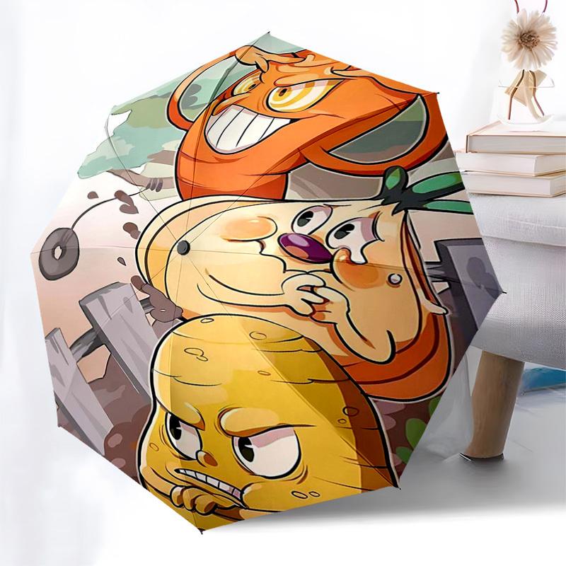 1pc Cartoon Character Outdoor Umbrella - Automatic Opening/Closing, 3-Fold Design with 8-Bone Iron Frame, Perfect Gift for Fans, Travelers, Daily Use,