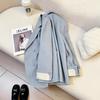 Blue Fashion Korean Style Women's Suit Jacket - 2025 Spring/Autumn Casual Street Style