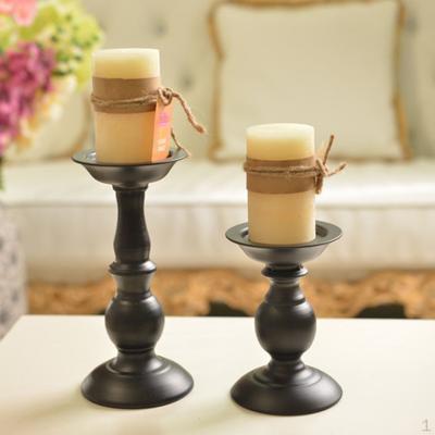 Black Vintage Flame Candle Holder Tea Light/LED Candle/PillarCandle Stand Wedding Decor
