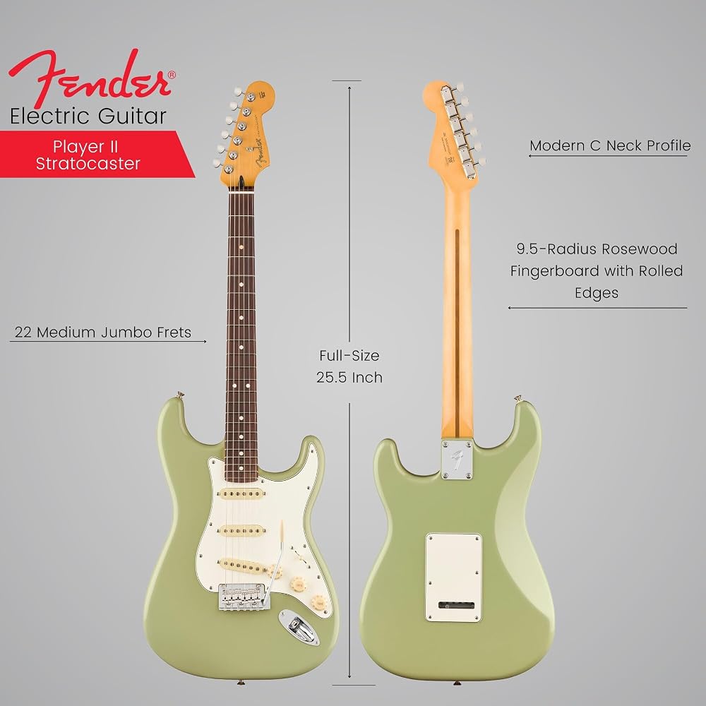 Fender Fender Electric Guitar Player II Stratocaster® Rosewood Fingerboard Birch Green with Soft ...