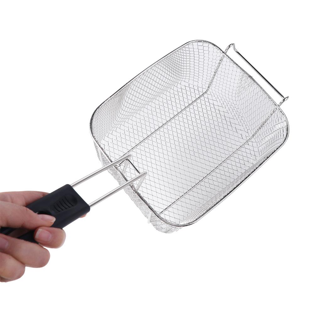 Detachable Handle French Fries Holder Nonstick Fryer Basket Portable Deep Fryer  Kitchen
