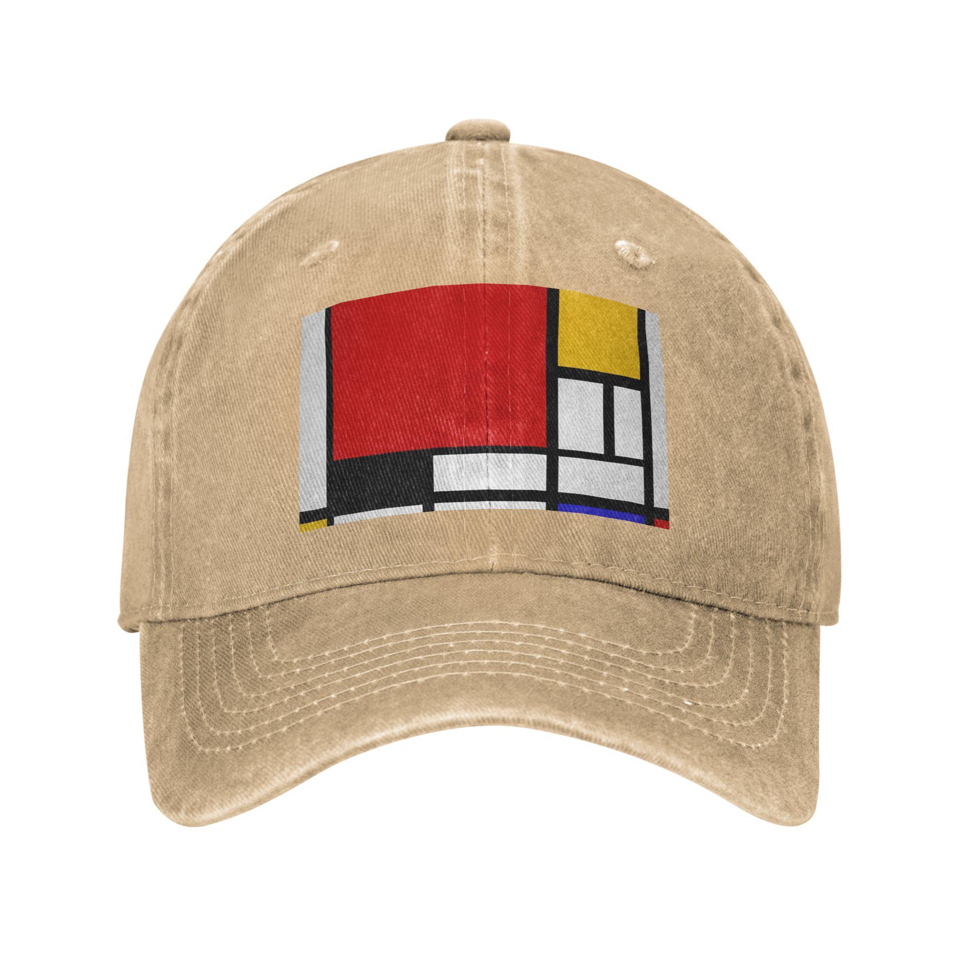 

Piet Mondrian De Stijl Baseball Caps Snapback Denim Hats Outdoor Adjustable Casquette Hip Hop Baseball Cowboy Hat for Men Women One Size