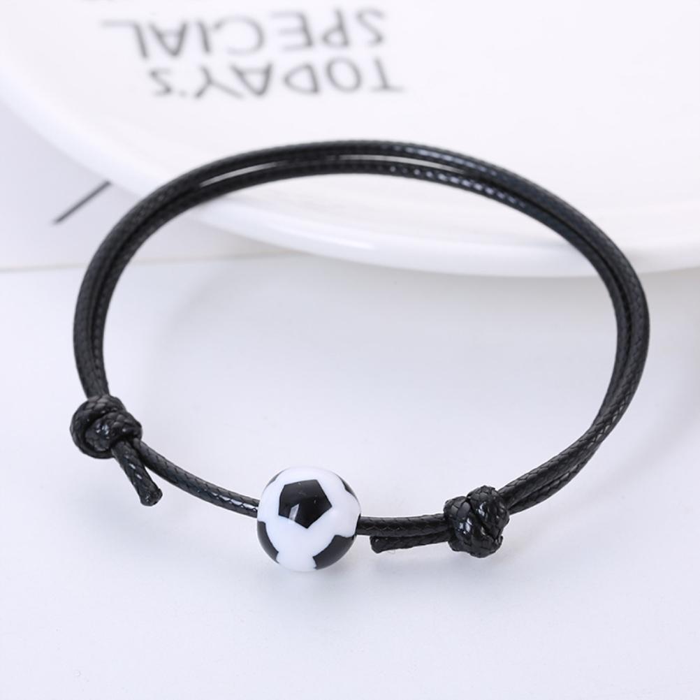 7Pcs Sports Ball Bracelet Basketball Soccer Volleyball Rugby Baseball Tennis Beads Bracelets Adjustable Inspirational