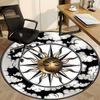 1pc Sun Compass Office Round Rug, Carpet for Office, Gaming, Lightweight Round Floor Mat yy260208057