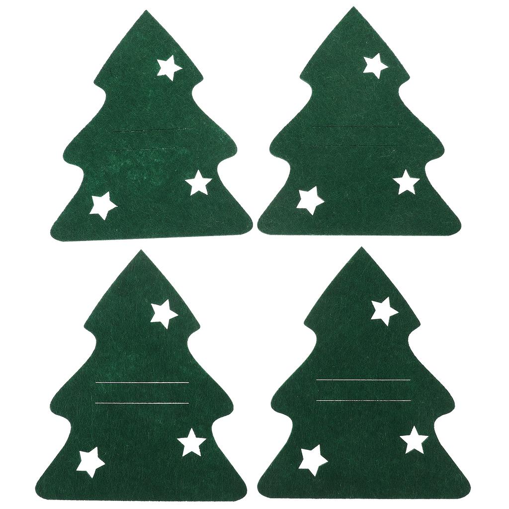 8Pcs Christmas Cutlery Bags Tree Shape Fork Cutter Pouches for Party Supplies Cutlery Holder for Party Tableware Utensil Holder