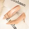 Fashion New 2025 Pointed Toe Buckle High Heels for Women Sexy Wedding Shoes Thin Stiletto Heel Dress Pumps with Pearl Detailing Size 41