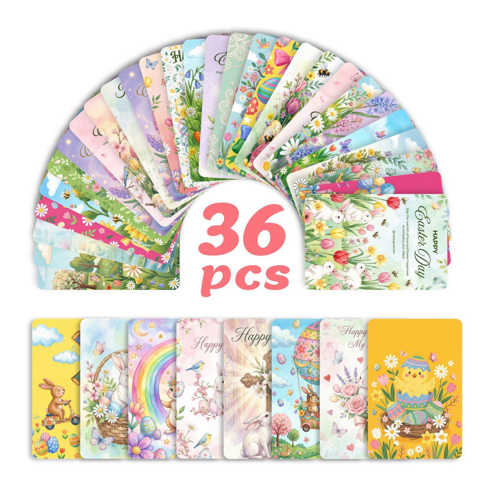 

36 Easter-Themed Illustrations, Card Set, Holiday Message Card, Wall Decoration, Hand Account Material, Postcard RXHB0193