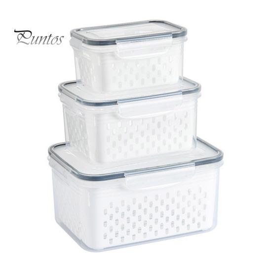 

3 шт. контейнеры для хранения фруктов, пищевые, без BPA, большая емкость, хорошая герметизация, легко чистить, коробки для хранения фруктов и овощей с крышкой 1 Set серый