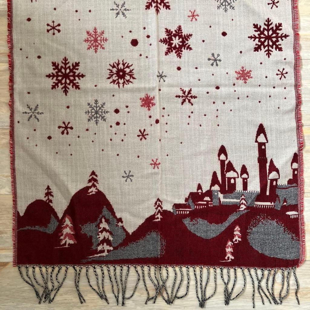 Used Pashmina Christmas Snowflake Shawl Scarf