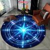 Pentacle Symbol Printed Round Rug, Goat Head Printed Circle Carpet, Children Playing Mat Living Room Bedroom Rug, Yoga Mat Gift