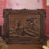 Handcrafted Wooden Relief Wall Art Baptism of Jesus Scene Religious Carving Decor Frame Home Living Church Decor