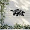 Metal Peony Wall Art 15.75x8.43 Inch Black Floral Sculpture Modern Minimalist Home Decor Living Room Office Housewarming Gift Mother Father Holiday