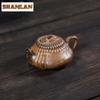 180ml Yixing Purple Clay Teapots Handmade Bamboo Scoop Pot Raw Ore Dragon Kiln Wood Burning Mud Kettle With Infuser Zisha Teaset
