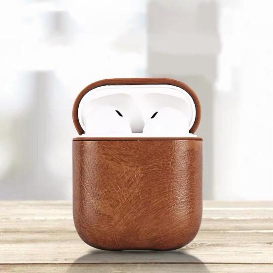 Solid Color Soft Faux Leather Protective Case Cover Shell for AirPods 2