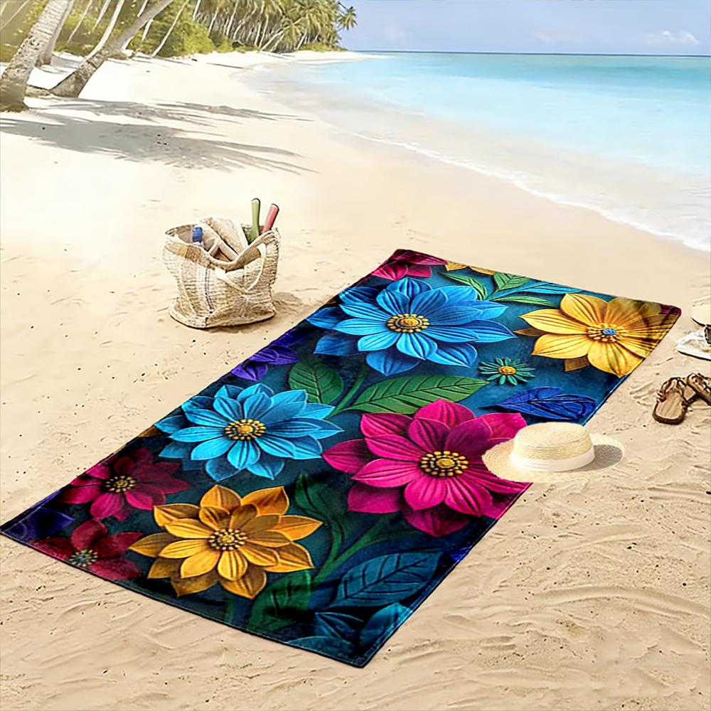 Colorful Floral Pattern Design Beach towel quick-drying for travel outdoor sports jogging beach and swimming