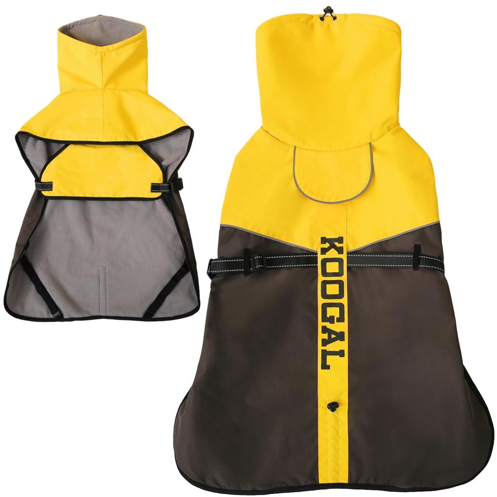 Pet Clothes Pet Jacket Outer Waterproof and Windproof Double Layer Warm Plus Long Neck Hat Dog Jacket