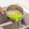 Leaf Shape Rice Washing Sieve Snap-in Type Plastic Draining Board for Noodles Fruits Vegetables