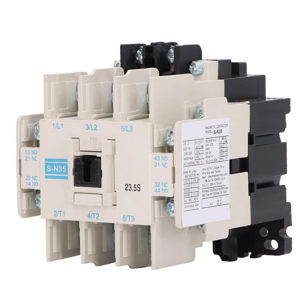 AC Contactor PC Shell Copper Silver Contact 4NO 4NC 3 Pole Electromagnetic Contactor 50 60HZ 60A 110V