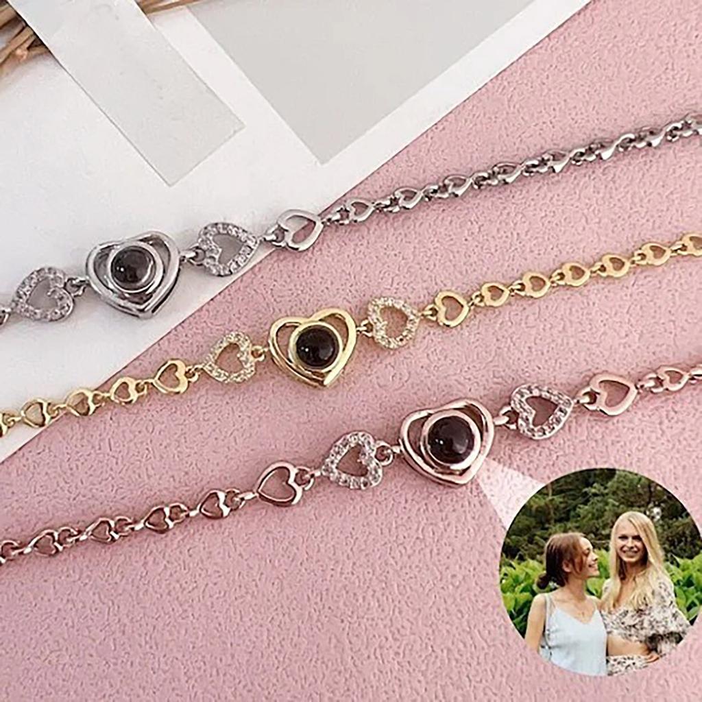 Personalisiertes Kundenspezifisches Liebesfarben-Projektionsarmband mit Foto Geburtstags-Erinnerungsgeschenk für Mutter, Dame, Ehefrau, Tochter, Großmutter