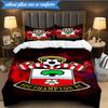 3-teiliges weiches Bettwäscheset mit FC-Wappen-Design, inklusive 1 Bettbezug und 2 Kissenbezügen. Perfekt für Schlafzimmer, Wohnheim, Fan-Geschenk