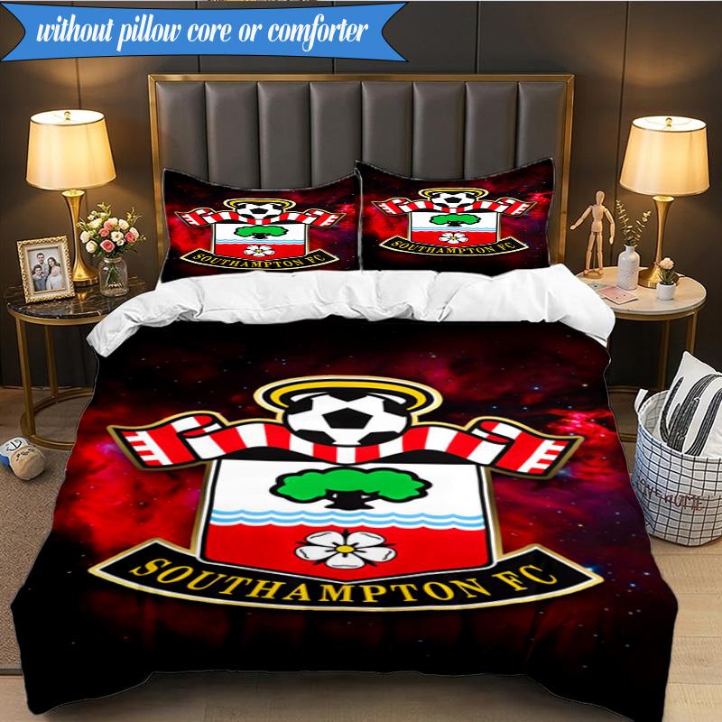 3-teiliges weiches Bettwäscheset mit FC-Wappen-Design, inklusive 1 Bettbezug und 2 Kissenbezügen. Perfekt für Schlafzimmer, Wohnheim, Fan-Geschenk