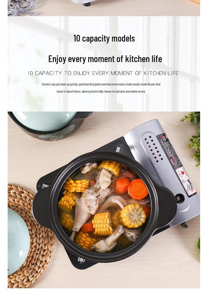 Large Capacity Heat Resistant Ceramic Stew Pot Ming Health Home Gift