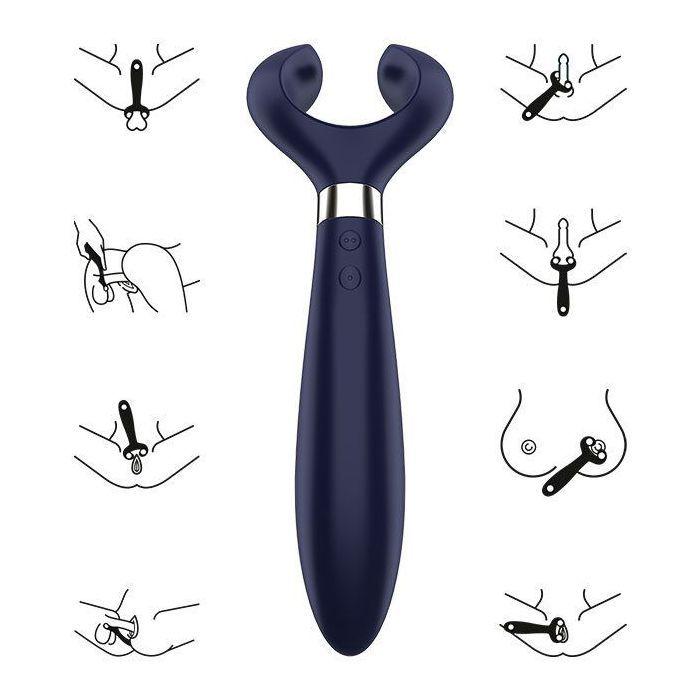 Sextoy - SATISFYER - Multifun 3 - Bleu Nuit - Silicone - Waterproof - Rechargeable