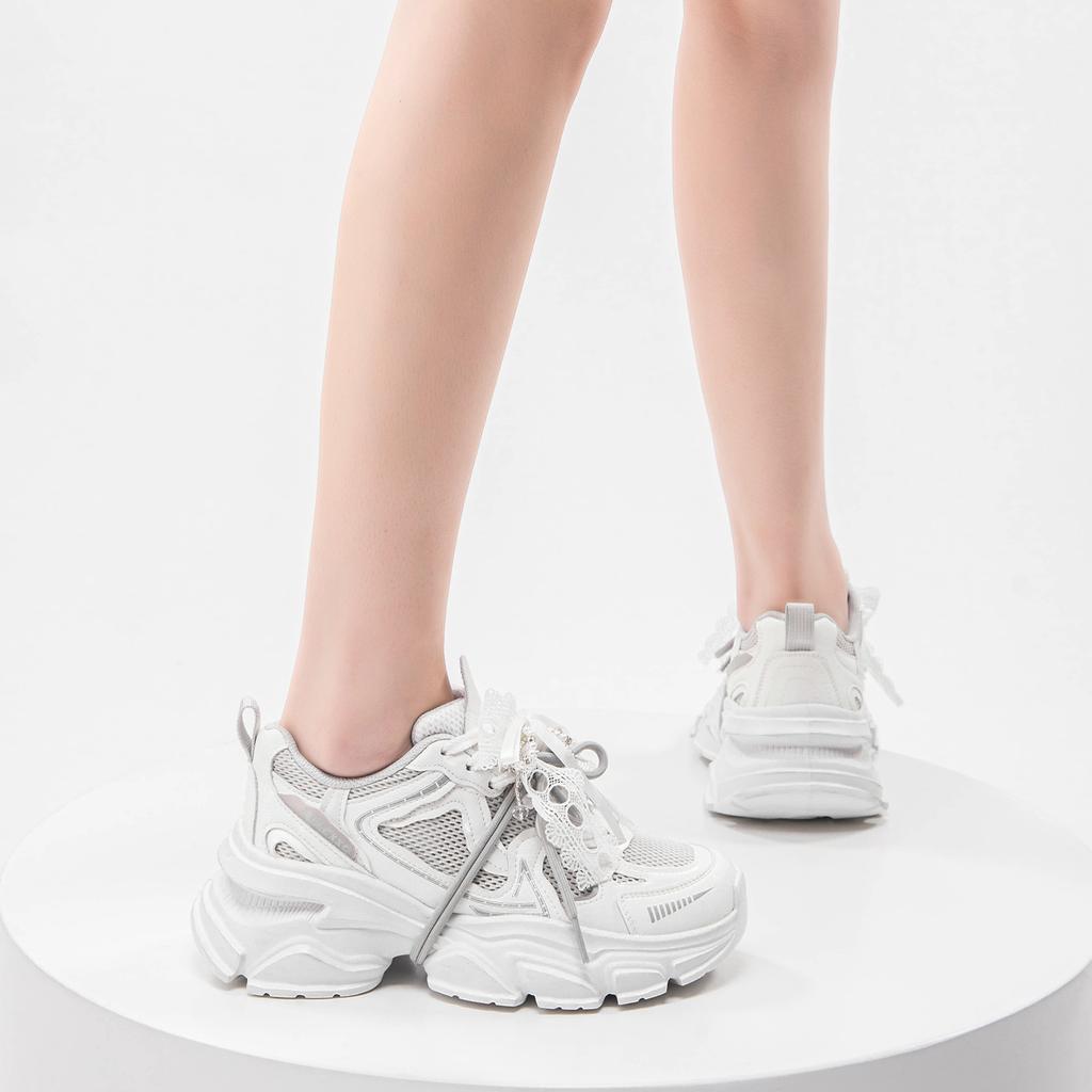 Strictly selected platform dad shoes 2025 shoes women's versatile breathable sports shoes summer height increase casual shoes