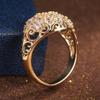 CAOSHI Luxury Wedding Rings for Women Gold Color Micro Paved Round Cubic Zirconia Fashion Engagement Party Jewelry Accessories