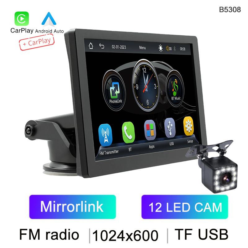 BQCC 9" Portable IPS HD Screen Car MP5 Player Mirrorlink BT FM GPS Car Stereo Android Auto Carplay Car Radio for Universal Car