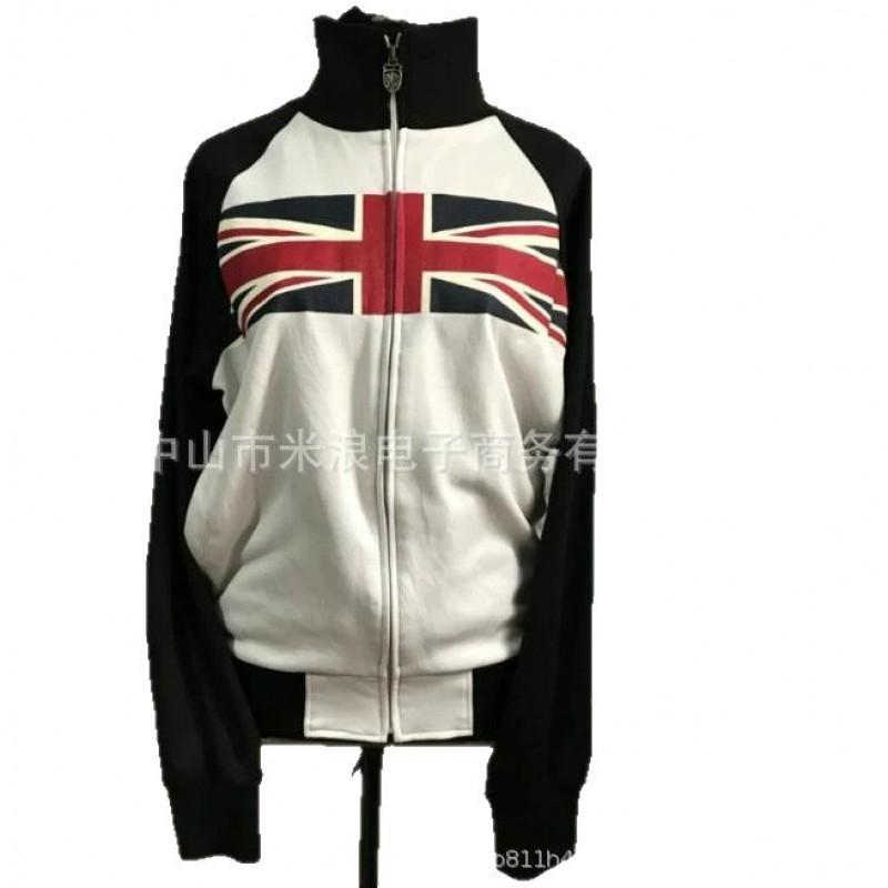 Unisex Vintage Americana Star Stripe Print Raglan Hooded Zip-Up Sweatshirt Streetwear Casual Top