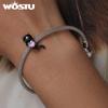 WOSTU 925 Sterling Sølv Søt Liten Svart Cat Charms Perler Rosa Hjerte Zircon For Women Passer Originalt DIY armbånd Smykkegaver