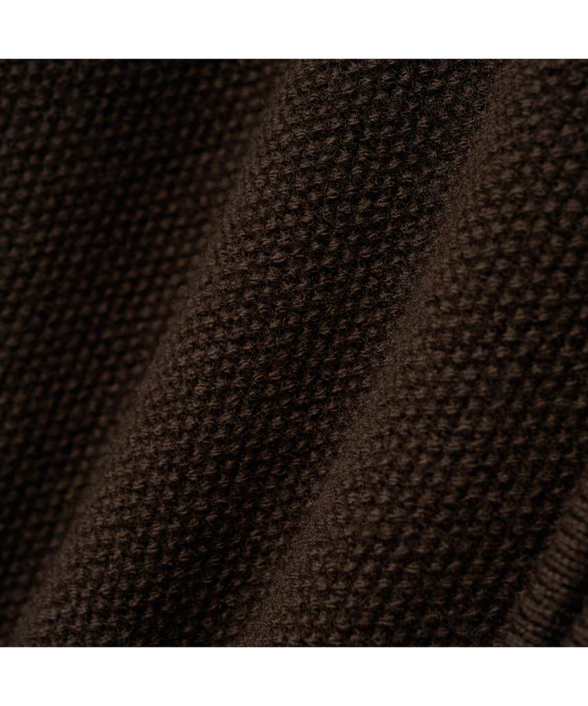 Iolo Textured Knit Zip-Up Hoodie_Brown
