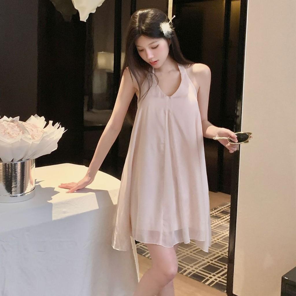 Pure Desire Backless Sleep Dress Women Summer Thin Satin Nightwear With Vneck For Home