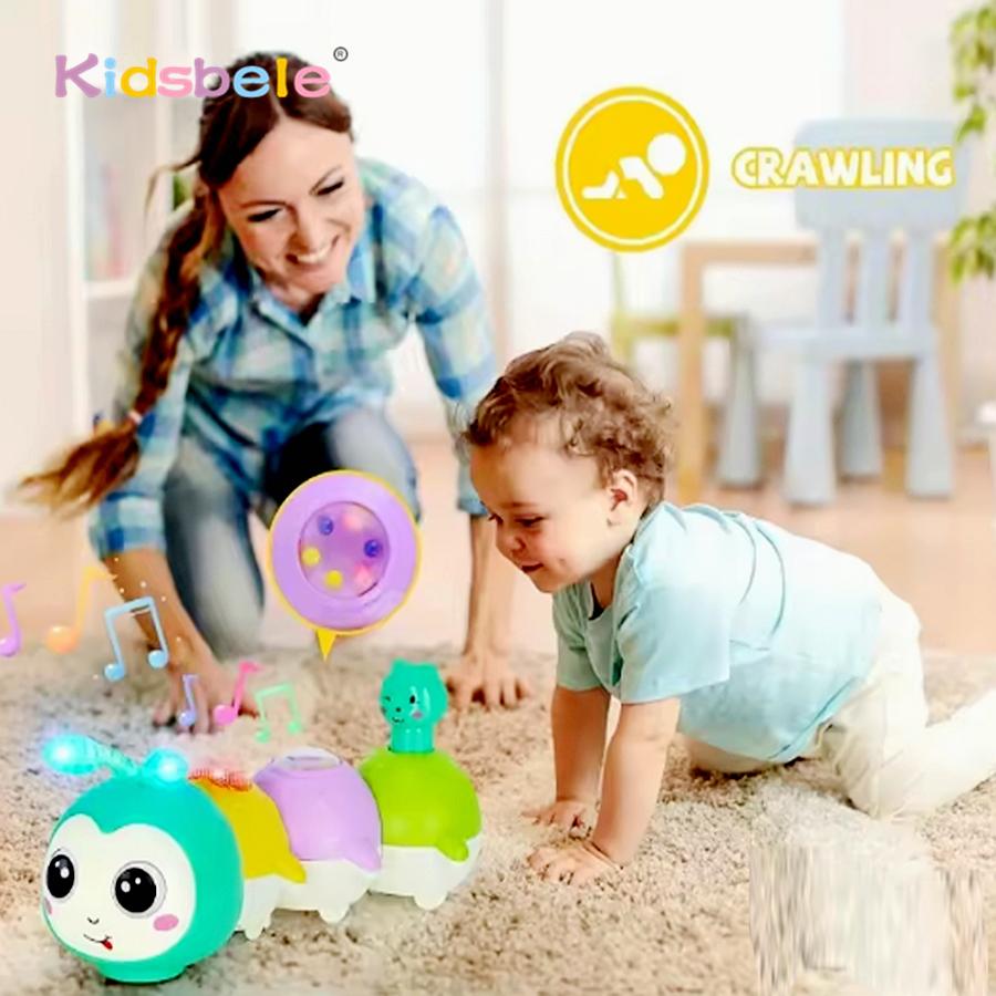 Baby Musical Crawling Toy – Interactive Light Up Caterpillar for Infant Tummy Time, Early Learning, and Motor Skill Development
