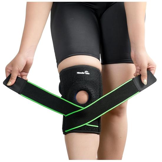 Wonder Care Compression Knee Support with Side Stabilizers & Patella Gel Ring, Adjustable Knee Brace for Joint Pain Relief (Special,1Unit)