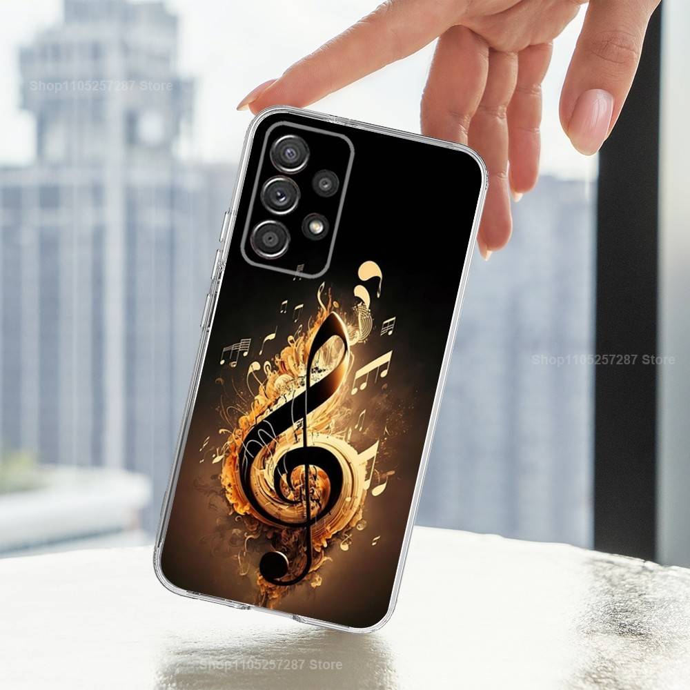 

Treble Clef Art Music Phone Case For Samsung Ultra,FE,A30,71,51,S9,10,20,23,21,PIus,Lite, S22,Transparent, Silicone SamsungA40