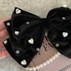 1pc Elegant French Bow Rhinestone Hair Clip-Black-Adorned Hairpin with Large Statement Bow for Women,Sparkling Hair Accessories
