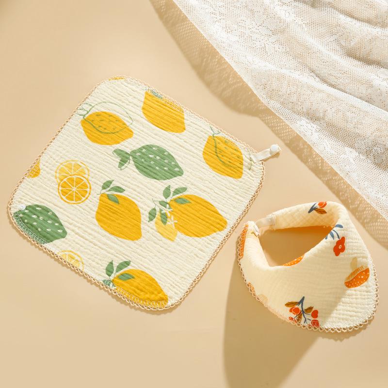 Baby Cotton Bib & Scarf Set - Infant Triangle Design