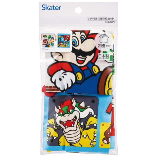 Skater Gusseted Lunch Box Drawstring Bag Set of 2 Super Mario 23 Boys KB64WN