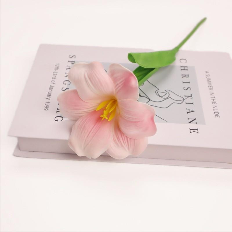 5pc/set Simulation Tulip Fake Flower Artificial 5-Head Tulips Bouquet Luxury Silicone Fake Flowers Wedding Party Decorative New