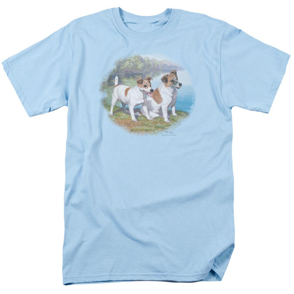 Wild Wings Jack By Water T Shirt Mens Licensed Jack Russel Dog Tee Light Blue XL