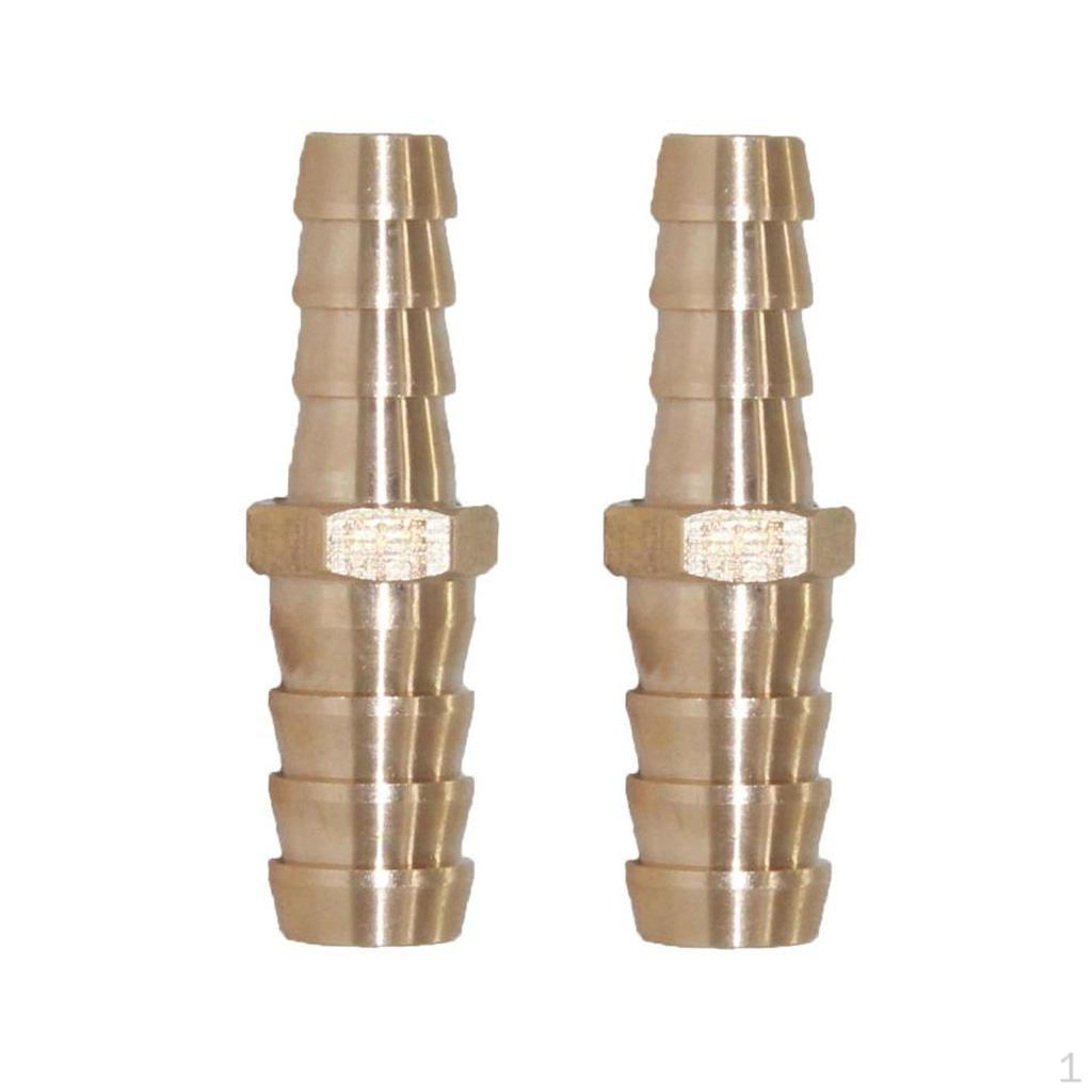 2pcs Brass Barb Splicer Mender Straight Hose Tube Fitting Fuel Joiner