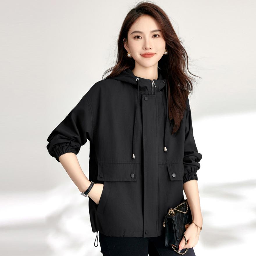 Short coat women's spring and autumn new fashion small thin trench coat large size casual age-reducing top