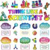 Pasimy 46 Pieces Science Bulletin Board Set Decoration Think Like a Scientist Posters Science Lab Cutouts Banner Chemistry Classroom Wall Decor for