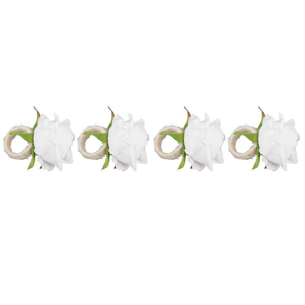 4PCS Rose Napkin Ring Simulated Plastic Reusable Vine Design Napkin Holder Ring for Restaurant