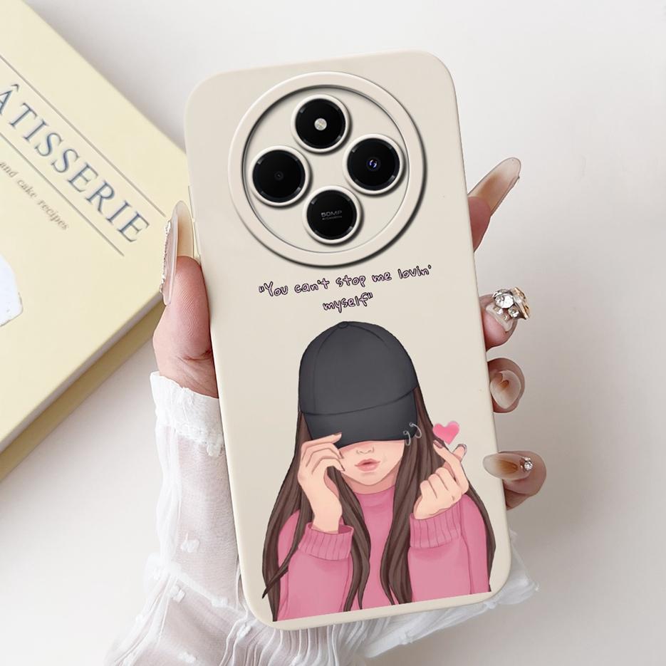 Für Xiaomi Redmi 14C Hülle Stylische Sonnenblume Hübsche Mädchen Rückabdeckung Weiche TPU Handyhülle Für Xiaomi Poco C75 C 75 Redmi14C Fundas